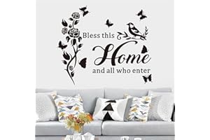 Family Wall Stickers for Living Room: Inspirational Home Quotes Vinyl Art Wall Decals for Kitchen Dining Room Bedroom Bathroo