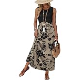 WIHOLL Summer Dresses Babydoll Maxi Dress Empire Waist Beach Vacation Sundresses 2026 with Pockets
