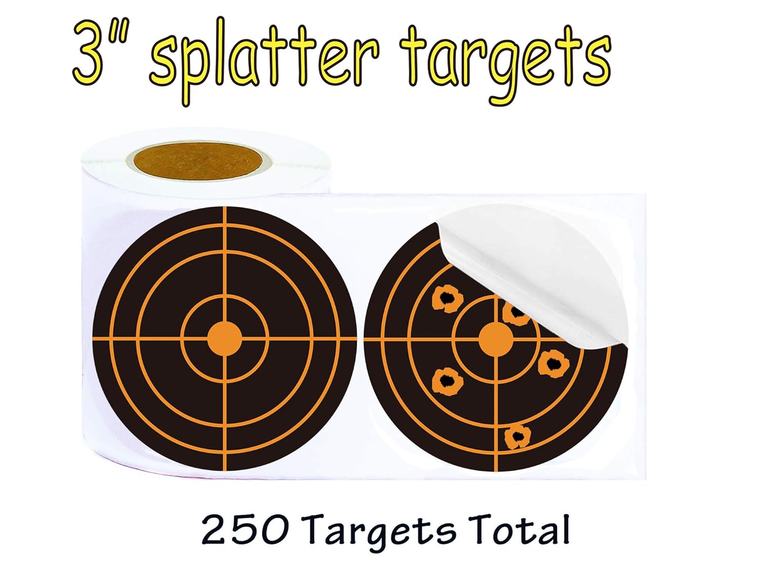 Besttile 3" Splatter Reactive Self Adhesive Shooting Targets See Your