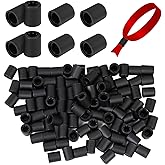 100 PCS Disposable Wristband Locks, One-Way Sliding Cord Lock for Cloth Fabric Bracelets, Tamper-Proof Plastic Barb Buckle for Music Festivals, Events, Concerts & Parties (12.5x14.9x8mm, Black)