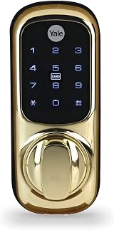 Yale Keyless Lock Push Button Polished Brass Smart Lock