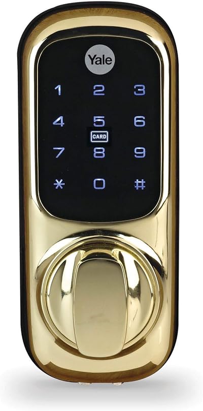 Yale Keyless Lock Push Button Polished Brass Smart Lock