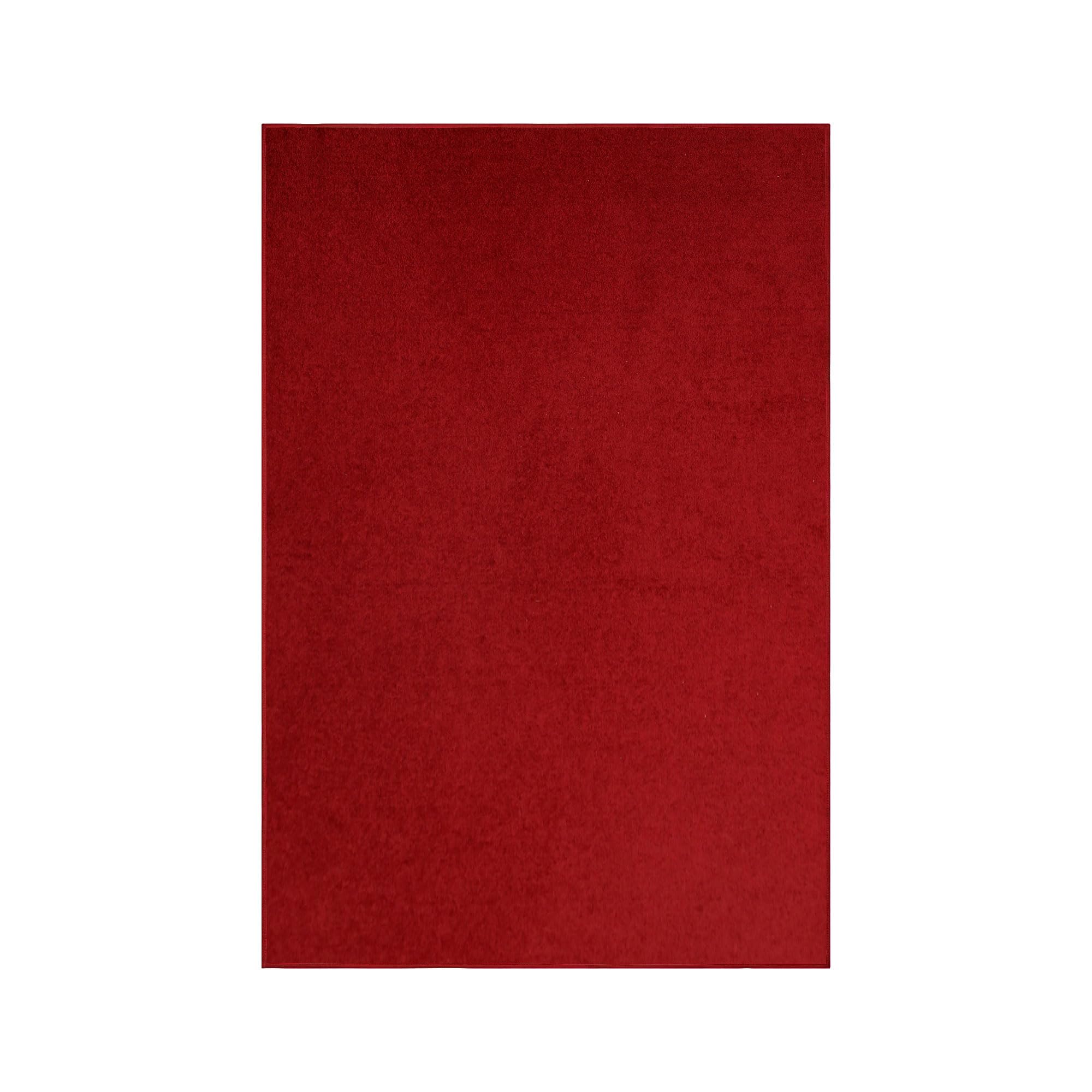 Bright House Solid Color Area Rugs Red – 8′ x 10′ Rectangle, Indoor, Stain & Fade Resistant, Perfect for Living Room, Bedroom, Dining Room, Entryway, Pet & Kids Friendly Rug, Wedding, Made in USA