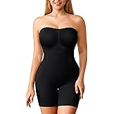 Irisnaya Strapless Shapewear for Women Tummy Control Slimming Shapewear Bodysuit Full Body Shaper with Removable Straps