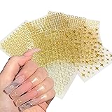 Gold Geometry Nail Art Stickers, Love Heart Letters