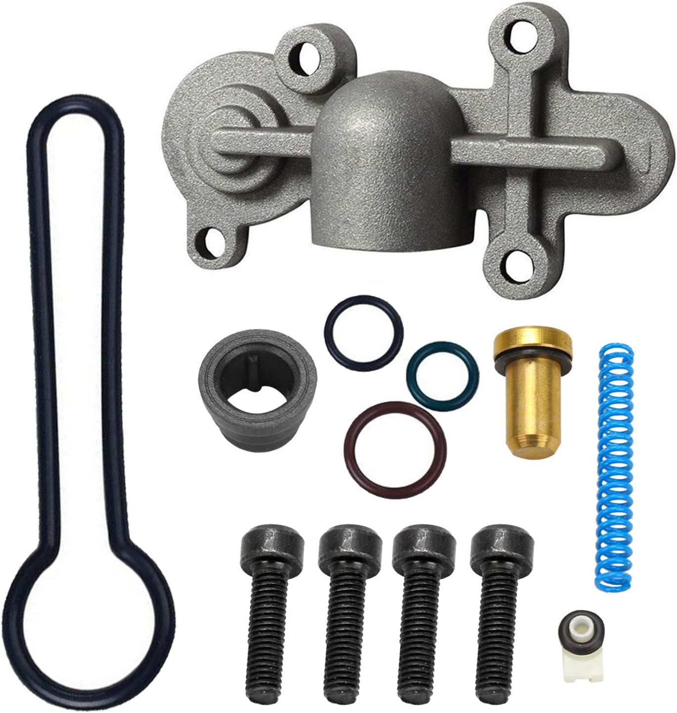 Fuel Pressure Regulator Housing + Blue Spring Upgraded Kit For Ford 2003-2007 6.0L Powerstroke Ford F250 F350 F450 F550, OEM 3C3Z-9T517-AG