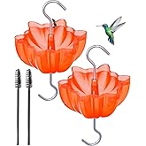 Ant Moat for Hummingbird and Oriole Feeders to Guard Against Ants Protecting The Sugar Nectar Water, Cleaning Brushes Included (Red 2 Pack)