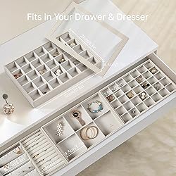 VEE&CO. Jewelry Holder Organizer Tray, 35 Grid with