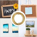 Mozeat Lens Brass Picture Hanging Wire 32.5 Feet 0.7mm Gold Braided view 6