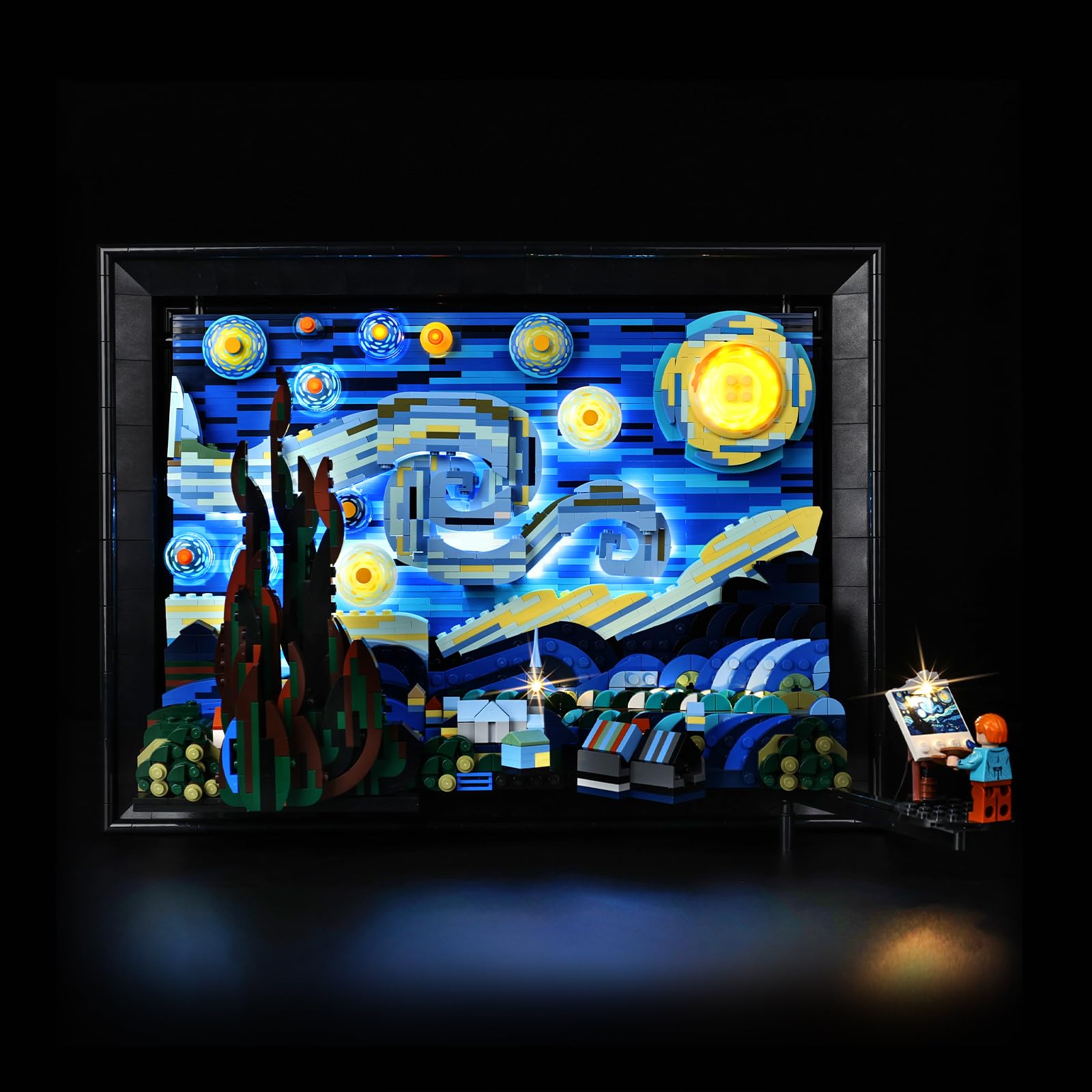 Kyglaring LED Lighting Kit Compatible with Lego Van Gogh's Starry Night Oil Painting 21333 Building Blocks, Lighting Accessories for Lego 21333 Model Set (Not Include Models)