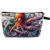 MoCaliduccious Octopus Makeup Bag for Women Travel Cosmetic Organizer Bag Teacher Appreciation Gifts Small Zipper Toiletry Bag