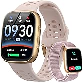 Smart Watches for Women Android iPhone (2 Bands), [1.85" AMOLED Screen] Smartwatch Fitness Tracker 3ATM Waterproof with Bluetooth Calls, AI Control, Heart Rate/SpO2/Sleep Monitor, 7 Days Battery