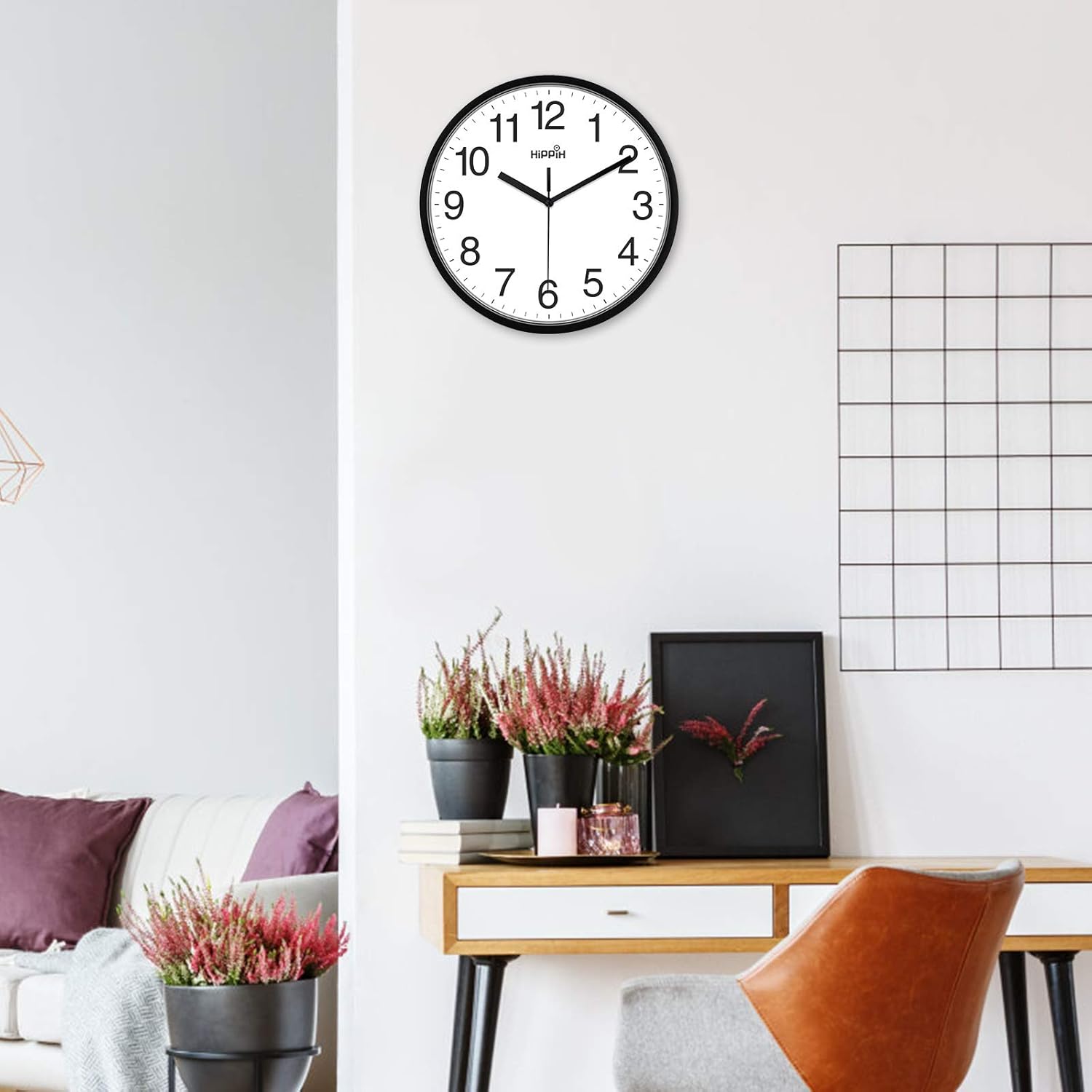 Yoobure 10 Silent Quartz Decorative Wall Clock Non-Ticking Classic Digital Clock Battery Operated Round Easy to Read Home/Office/School Clock: Home & Kitchen