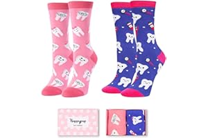 HAPPYPOP Funny Socks Dental Socks Tooth Socks Teeth Socks Dentist Socks, Funny Gifts Dental School Gifts Dental Assistant Gifts Dentist Gifts Tooth Gifts
