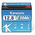 KEPWORTH 12.8V 20Ah LiFepo4 Battery， Deep Cycle Rechargeable Lithium Batteries with 20A BMS, Perfect for Backups, Camera, Ride on Toys, Alarm System, Camping