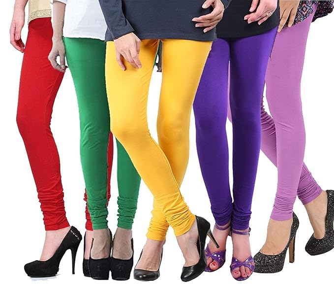 Women's Cotton Lycra Churidar Leggings Stylish Leggings (Pack of 5)