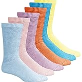 TZ Promise Lot 6 Pairs Women's Circulatory Diabetic Non-Binding Cotton Crew Socks Size 9-11