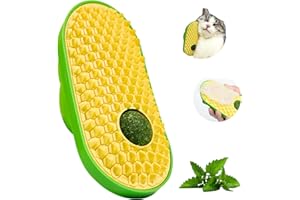 ARTLUNAR 2024 New Cat Wall Scratcher with Catnip Funny Magic Cat Self Groomer Brush Kitten Shedding Massager (Yellow)