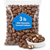 Milk Chocolate Covered Cashews, 3 lb Bulk Chocolate Nuts for Snacking
