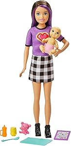 Barbie Skipper Babysitters Inc. Doll & Accessories Set with 9-in / 22.86-cm Brunette Skipper Doll, Baby Doll & 4 Storytelling Pieces for 3 to 7 Year Olds