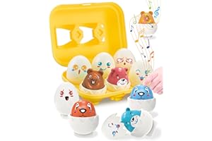 Walenced Easter Egg Toys for Toddlers 1-3, Easter Basket Stuffers for Toddlers 1-3 Prefilled Easter Eggs with Toys Inside, Matching Sensory Eggs Toys, Easter Gifts for 3 Year Old Girls Boys