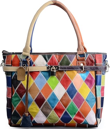 Amazon Dgy ショルダーバッグ 牛革 3way パッチワーク おしゃれ 斜め掛け ハンドバッグ 通勤 レディー カバン デート カジュアル パーティー お出かけ ファッション 多彩 W2 Dgy ディジィワィ ショルダーバッグ