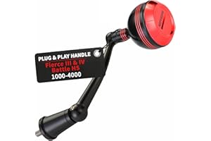 MARVELURE Foldable Power Handle for Penn Fierce III IV, Battle III HS Spinning Fishing Reel Replacement Handle (Not for Fierce Live Liner)