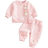 Toddler Baby Girl Outfits Long Sleeve Solid Sweatsuit Pants 2 Piece Clothes Fall Winter Infant Sweater Set 3M-5T