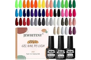 JEWHITENY 30pcs Gel Nail Polish Kit With 27 Colors + Matte Top Coat, Base Coat And Top Coat Polish Set For Manicure Nail Art Salon/Home Starter (Packaging May Vary)