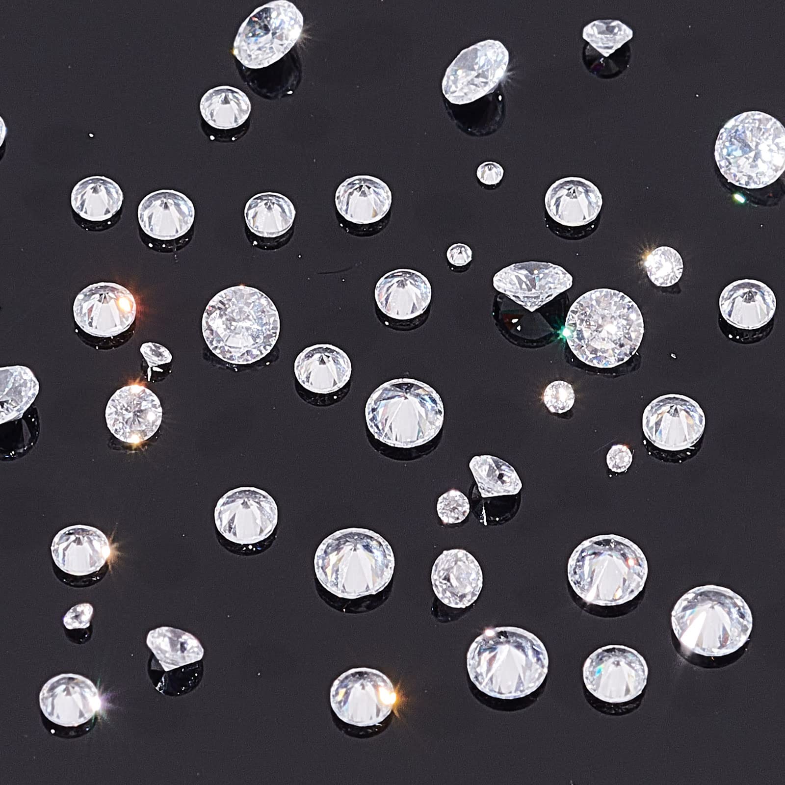 PH PandaHall Clear Cubic Zirconia Stone, 2400pcs 8 Sizes 0.8-2.5mm Small Loose CZ Diamond Stones Glass Pointed Back Rhinestone Faceted Cabochons Rhinestone for Ring Earring Bracelet Jewelry Making