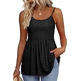 WIHOLL Tank Tops for Women Dressy Casual Sleeveless Tops Summer Fashion Beach Vacation Clothes Spaghetti Strap Tank Top
