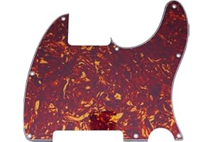 Musiclily 8 Hole Guitar Tele Pickguard Blank for Fender TelecasterEsquire ESQ Standard Style, 4Ply Vintage Tortoise