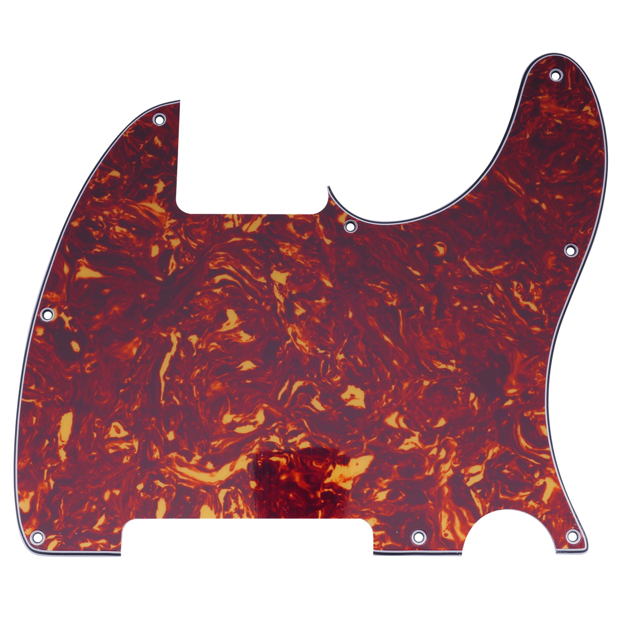Musiclily 8 Hole Tele Pickguard Blank for Fender USA/Mexican Telecaster Esquire Guitar, 4Ply Vintage Tortoise