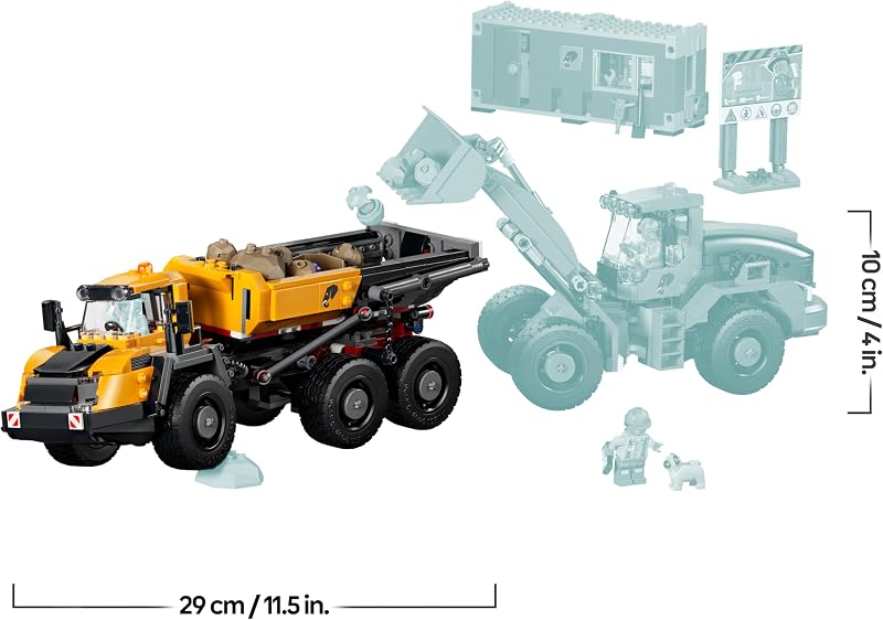 City Kipplaster und Schaufellader Spielzeuge - Baustellenfahrzeuge mit funktionierenden Funktionen und 3 Minifiguren - STEM Geburtstagsgeschenk für Jungen ab 8 Jahren - 60494 — Foto 7 von 8