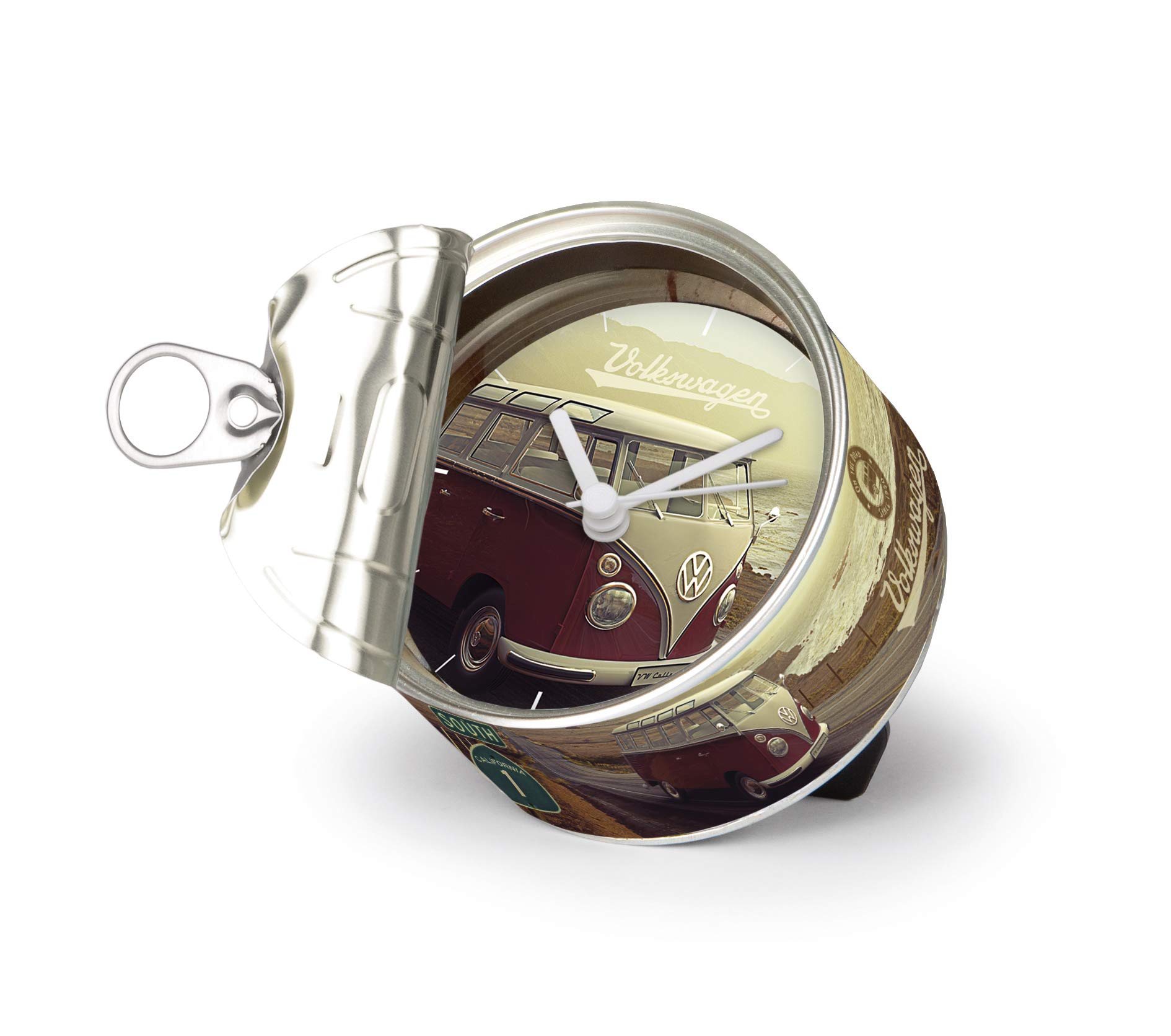 BRISA VW Collection Volkswagen Table Clock, Magnet Clock, MyClock also customizable, Photo Gift in T1 Bus, Beetle, GTI Design (Highway 1/Multicolor)