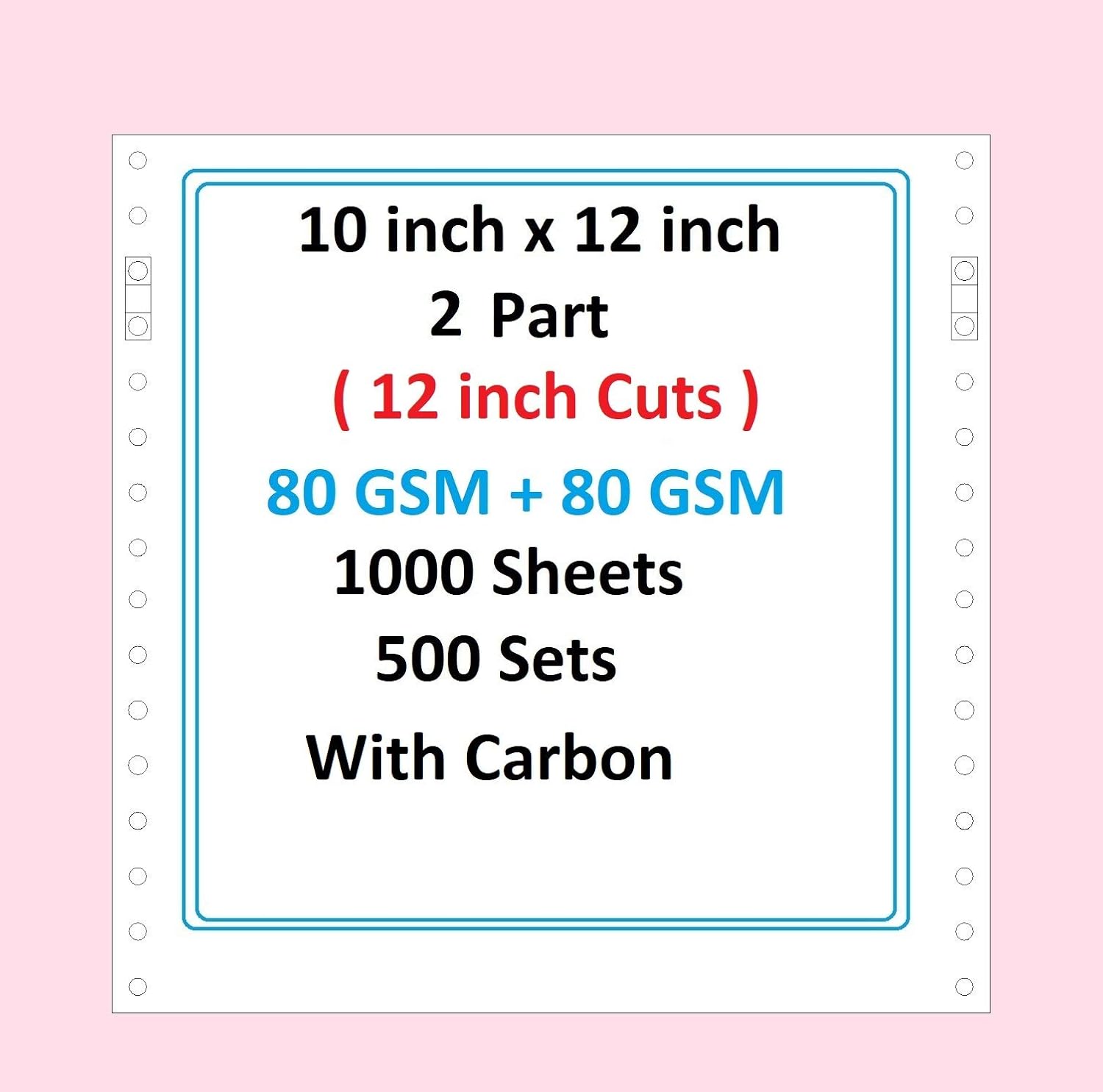 MEGHRAJ Dot Matrix Printer Paper (10 inch x 12 inch x 2 Parts) 80GSM