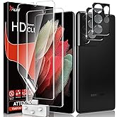 TAURI [Designed for Samsung Galaxy S21 Ultra 5G, 2 Pack Flexible TPU Screen Protector + Camera Lens Protector, Support Fingerprint Unlock, Easy Installation, Bubble Free]