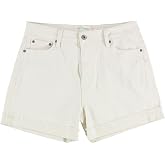 Celebrity Pink Womens Ultra High-Rise Frayed Casual Denim Shorts, Beige, Juniors, 7