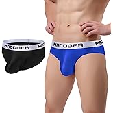 SUMABA Men's Silk Briefs Underwear Low Rise Bulge Enhance Bikini