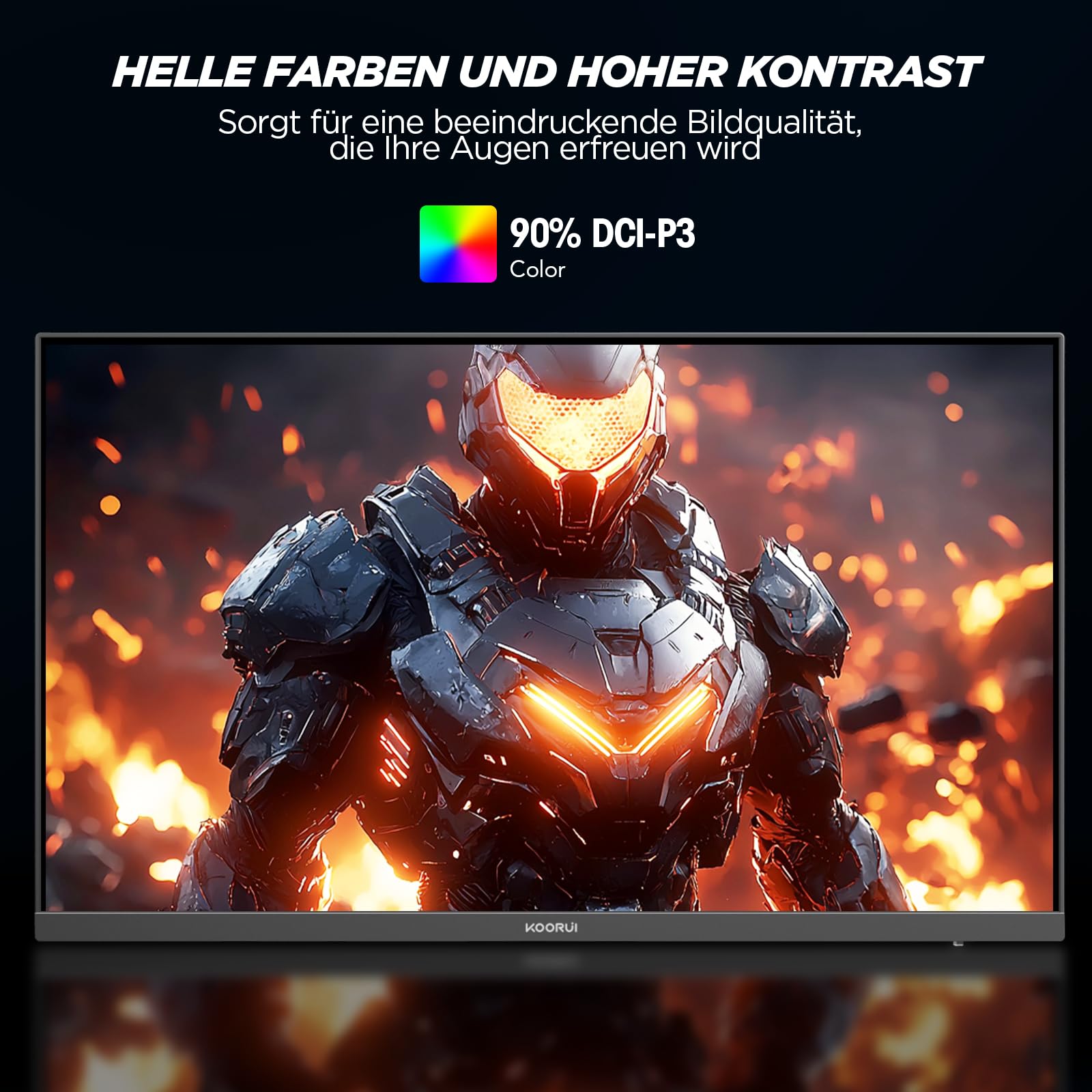 KOORUI G2511P 25 Zoll Gaming Monitor - 200Hz FHD 1920x1080 Fast IPS HDR400, Adaptive Sync 1ms GtG Bildschirm, 75x75 mm VESA 4