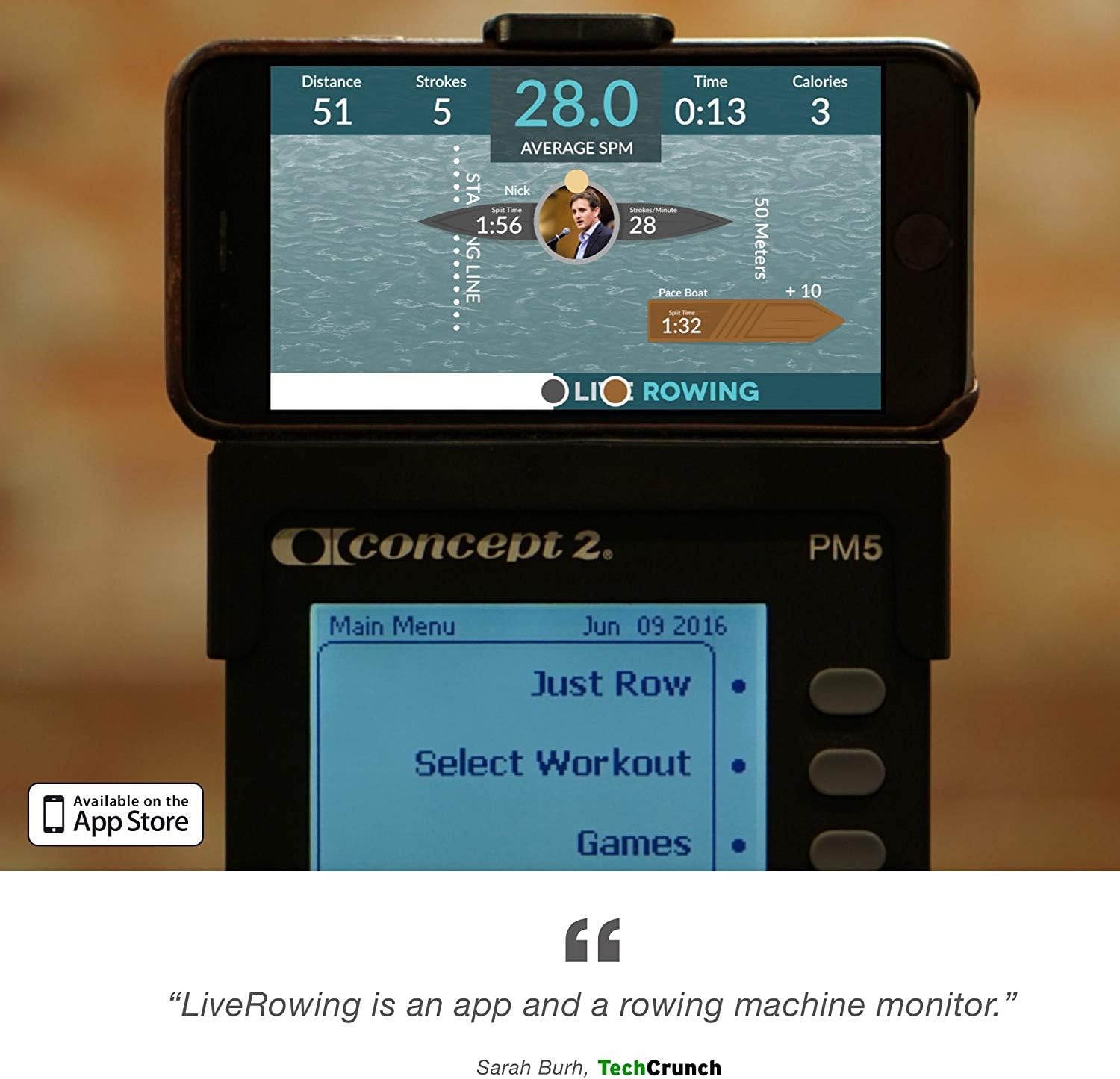 smartphone cradle for pm5