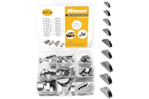 Mriuuod 80pcs Woodruff Key Assortment Kit, Metirc, Woodruff Semicircle Key, Carbon Steel, Black, Half Moon Key, Keyway Shaft Crank Keys Parallel Drive for Flywheel Key Pulley Fasteners