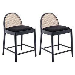 HEAH-YO Rattan Counter Stools Set of 2, 26 Inches
