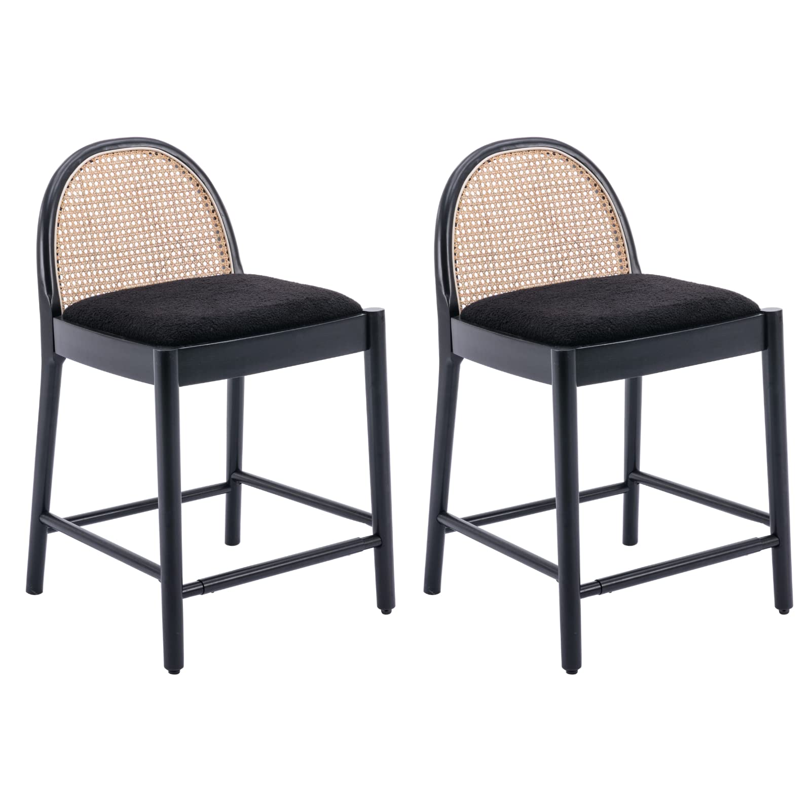 HEAH-YO Rattan Counter Stools Set of 2, 26 Inches
