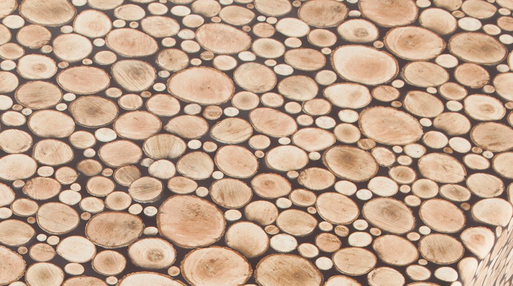 Springboard PVC Circular Tablecloth and Floor Cover - Round Wipe Clean Tablecloth for Kids Messy Play and Arts and Crafts - Plastic, Waterproof, Wipeable Table Cloth - 1.3 m Diameter - Wooden Logs