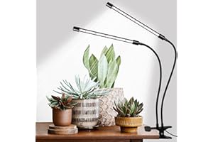 Hywyimlait Grow Lights for Indoor Plants, 84LEDs Clip Plant Lights, Full Spectrum LED Plant Growing Lamps with FlexibleGooseneck4/8/12/18H Timer, 3 Spectral Modes, 10 Dimmable Levels (1 Pack)