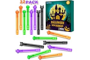 LEETOUS Halloween Party Favors Goodie Bag Stuffers for Kids 32 PCS, Mini Bubble Wands for Toddlers, Small Boo Trick or Treat Basket Bucket Fillers, Birthday Classroom Games Activities Supplies Prizes Gifts