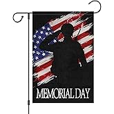 Louise Maelys Patriotic Memorial Day Garden Flag 12x18 Double Sided Vertical, Small Burlap Soldiers Heroes Garden Yard Flags USA Banner Independence Veterans Day Outdoor House Decorations (ONLY FLAG)