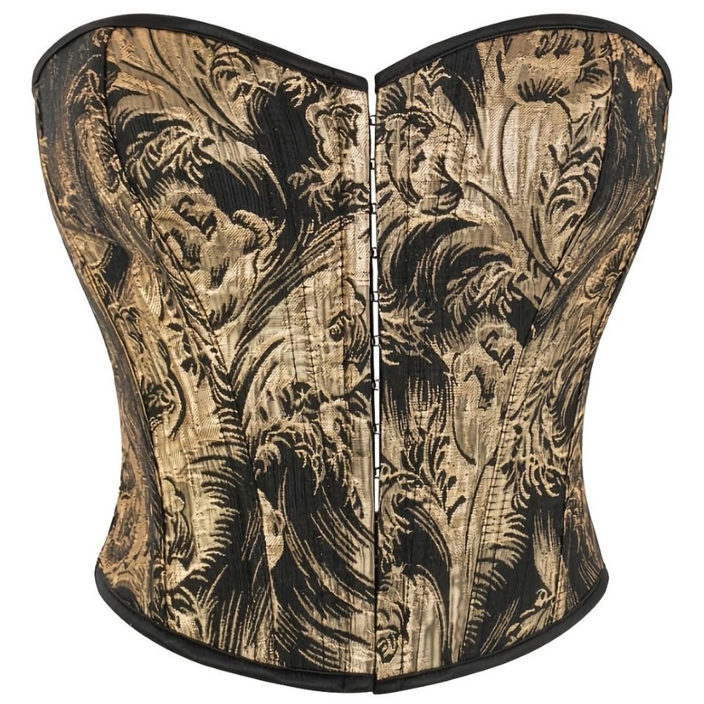 Photo 1 of SHYMMUO Black Gold Corset Tops for Women Renaissance Bustier Vintage Lace Up Steampunk Gothic Corset Top Halloween Costume M