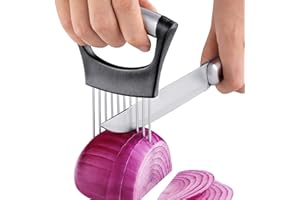 ESINAM Onion Slicer Holder, Premium Vegetable Slicer Cutter for Potato and Tomato, Sharp Stainless Steel Food Slicer Assistan